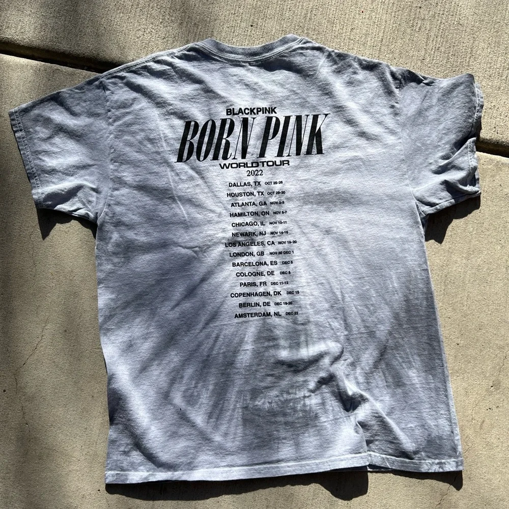 BlackPink - Born Pink World Tour - Gray Tie-Dye T-Shirt Size L - Picture 6 of 8